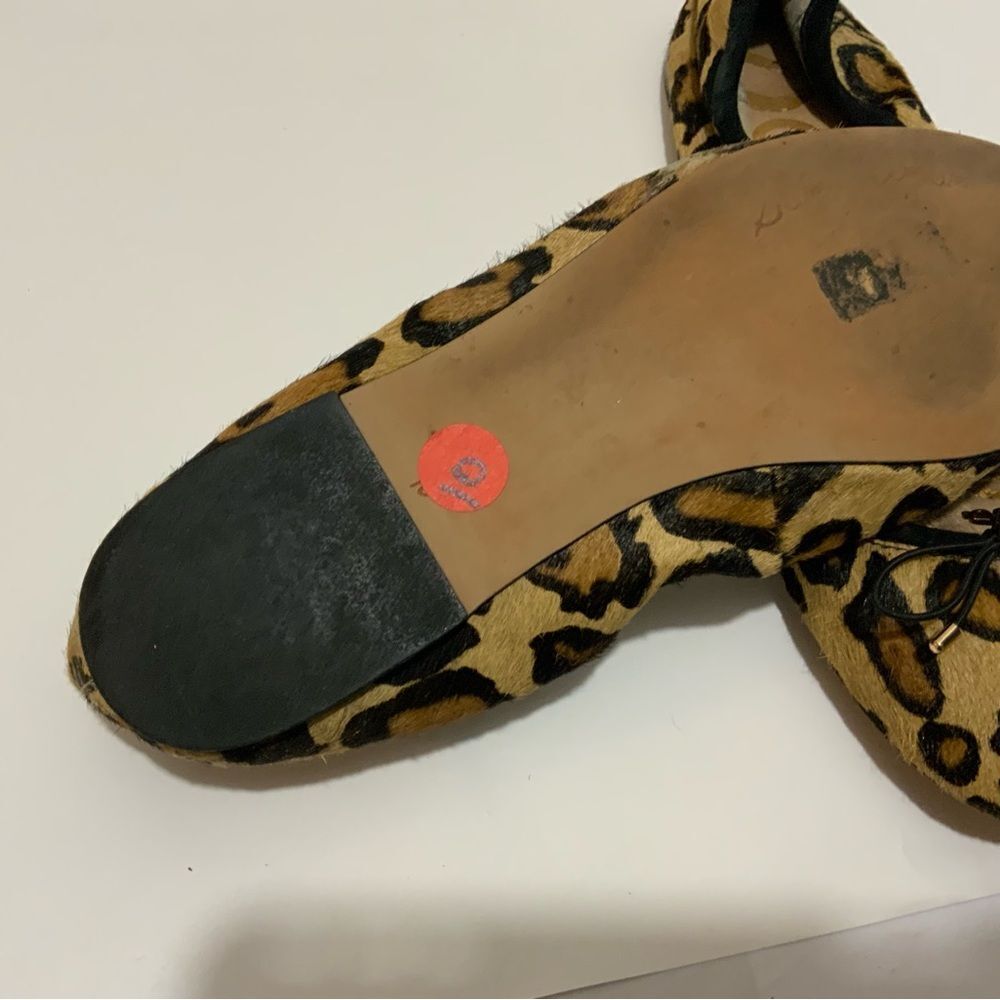 Sam Edelman Felicia Ballet Flat Ballerina Nude Leopard Calf Hair Leather… - Picture 5 of 6